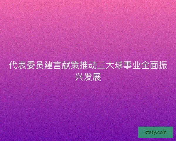 代表委员建言献策推动三大球事业全面振兴发展